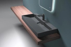 Раковина для ванной VBI Este 100х46 см искусственый камень черный VBI-019923