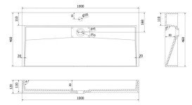 Раковина для ванной VBI Este 100х46 см искусственый камень черный VBI-019923