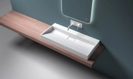 Раковина для ванної VBI Este 100х46 см штучний камінь білий VBI-019922