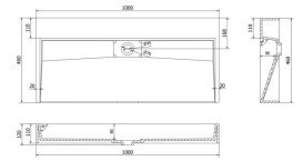 Раковина для ванної VBI Este 100х46 см штучний камінь білий VBI-019922