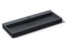 Раковина для ванної VBI Este 120х46 см штучний камінь чорний VBI-019928