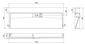 Раковина для ванной VBI Este 120х46 см искусственый камень черный VBI-019929