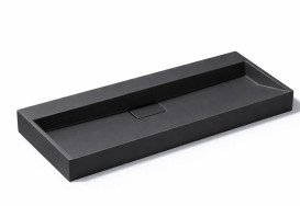 Раковина для ванной VBI Este 120х46 см искусственый камень черный VBI-019929