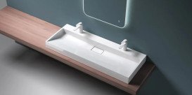 Раковина для ванной VBI Este 120х46 см искусственый камень белый VBI-019927