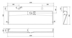 Раковина для ванной VBI Este 120х46 см искусственый камень белый VBI-019927