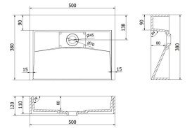 Раковина для ванной VBI Este 50х38 см искусственый камень черный VBI-019903
