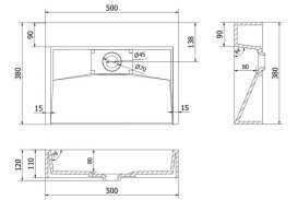 Раковина для ванной VBI Este 50х38 см искусственый камень черный VBI-019904