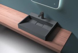 Раковина для ванной VBI Este 60х38 см искусственый камень черный VBI-019907