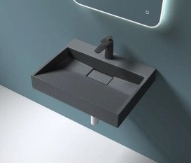 Раковина для ванной VBI Este 60х38 см искусственый камень черный VBI-019907