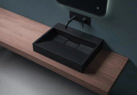 Раковина для ванної VBI Este 60х38 см штучний камінь чорний VBI-019908