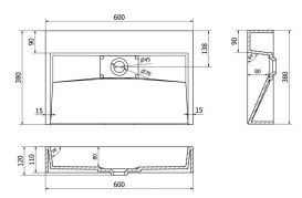 Раковина для ванної VBI Este 60х38 см штучний камінь чорний VBI-019908