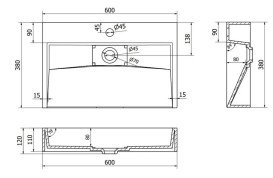 Раковина для ванной VBI Este 60х38 см искусственый камень белый VBI-019905