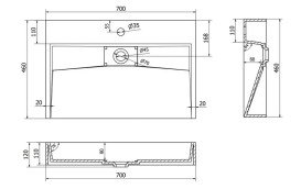 Раковина для ванної VBI Este 70х46 см штучний камінь чорний VBI-019911