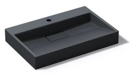 Раковина для ванної VBI Este 70х46 см штучний камінь чорний VBI-019911