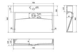 Раковина для ванної VBI Este 70х46 см штучний камінь білий VBI-019909