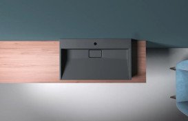 Раковина для ванної VBI Este 80х46 см штучний камінь чорний VBI-019915