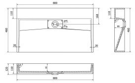 Раковина для ванної VBI Este 80х46 см штучний камінь білий VBI-019914