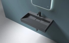 Раковина для ванной VBI Este 90х46 см искусственый камень черный VBI-019919