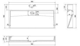 Раковина для ванной VBI Este 90х46 см искусственый камень черный VBI-019919