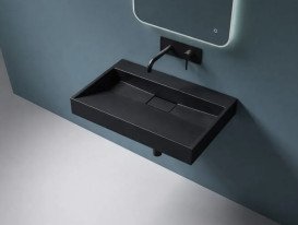 Раковина для ванної VBI Este 90х46 см штучний камінь чорний VBI-019920