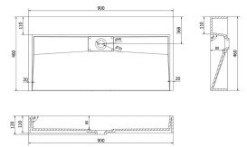 Раковина для ванної VBI Este 90х46 см штучний камінь чорний VBI-019920