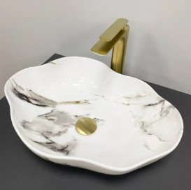 Раковина для ванной VBI Faleria 50х37 см керамика Carrara glossy VBI-016700