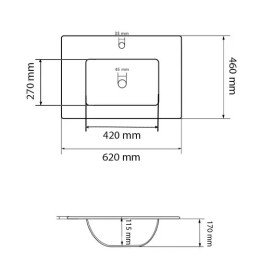 Раковина для ванной VBI Ferrara 62х46 см керамика черный матовый VBI-018042