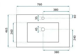 Раковина для ванної VBI Ferrara 76х46,5 см кераміка білий VBI-018049