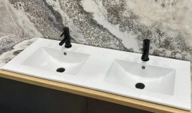 Раковина для ванной VBI Ferrara двойная 122х47 см керамика белый VBI-018053