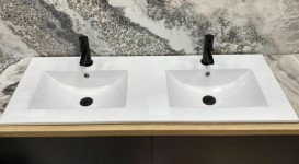 Раковина для ванной VBI Ferrara двойная 122х47 см керамика белый VBI-018053