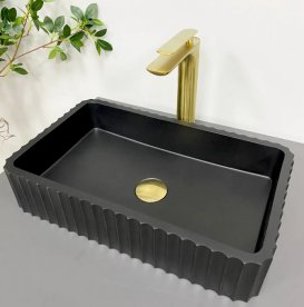 Раковина для ванної кімнати VBI FLORENTIA 49x30 см конгломерат чорний матовий VBI-015001