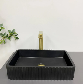 Раковина для ванної кімнати VBI FLORENTIA 49x30 см конгломерат чорний матовий VBI-015001