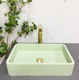 Раковина для ванной VBI FLORENTIA 49x30 см конгломерат светло-зеленый матовый VBI-015004