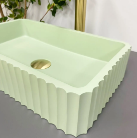 Раковина для ванной VBI FLORENTIA 49x30 см конгломерат светло-зеленый матовый VBI-015004