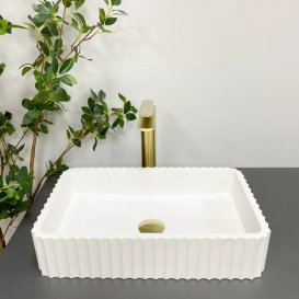 Раковина для ванної кімнати VBI FLORENTIA 49x30 см конгломерат білий матовий VBI-015000