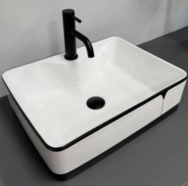 Раковина для ванної VBI Forli 48х37 см кераміка black lined VBI-011108