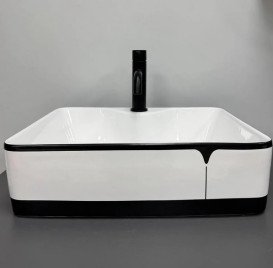 Раковина для ванної VBI Forli 48х37 см кераміка black lined VBI-011108