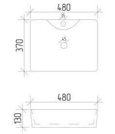 Раковина для ванної VBI Forli 48х37 см кераміка black lined VBI-011108