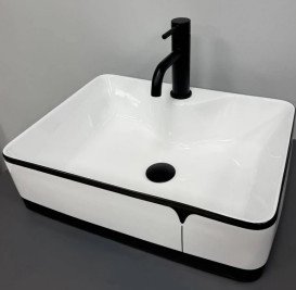 Раковина для ванної VBI Forli 48х37 см кераміка black lined VBI-011108