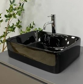 Раковина для ванної VBI Forli 48х38 см кераміка чорний глянсовий VBI-011106