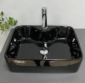 Раковина для ванної VBI Forli 48х38 см кераміка чорний глянсовий VBI-011106