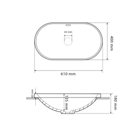Раковина для ванной VBI GAETA 61x40 см керамика белый VBI-018014