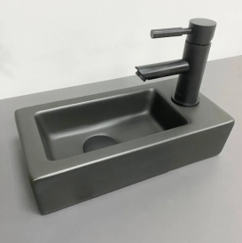 Раковина для ванної кімнати VBI KOMO L 36,5x18 см кераміка чорний матовий VBI-015615