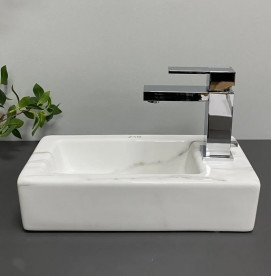 Раковина для ванной VBI Komo L 37х18,5 см керамика Calcatta VBI-015620