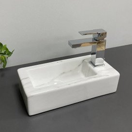 Раковина для ванной VBI Komo L 37х18,5 см керамика Calcatta VBI-015620