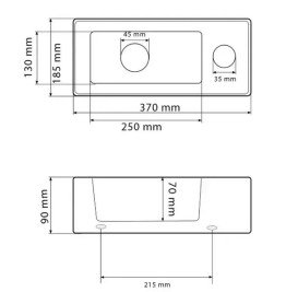 Раковина для ванной VBI Komo L 37х18,5 см керамика Calcatta VBI-015620