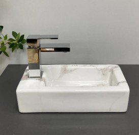 Раковина для ванной VBI Komo R 37х18,5 см керамика Calcatta VBI-015621