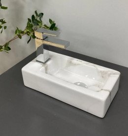 Раковина для ванной VBI Komo R 37х18,5 см керамика Calcatta VBI-015621