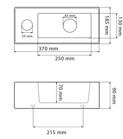 Раковина для ванной VBI Komo R 37х18,5 см керамика Calcatta VBI-015621