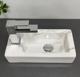 Раковина для ванной VBI Komo R 37х18,5 см керамика Calcatta VBI-015621